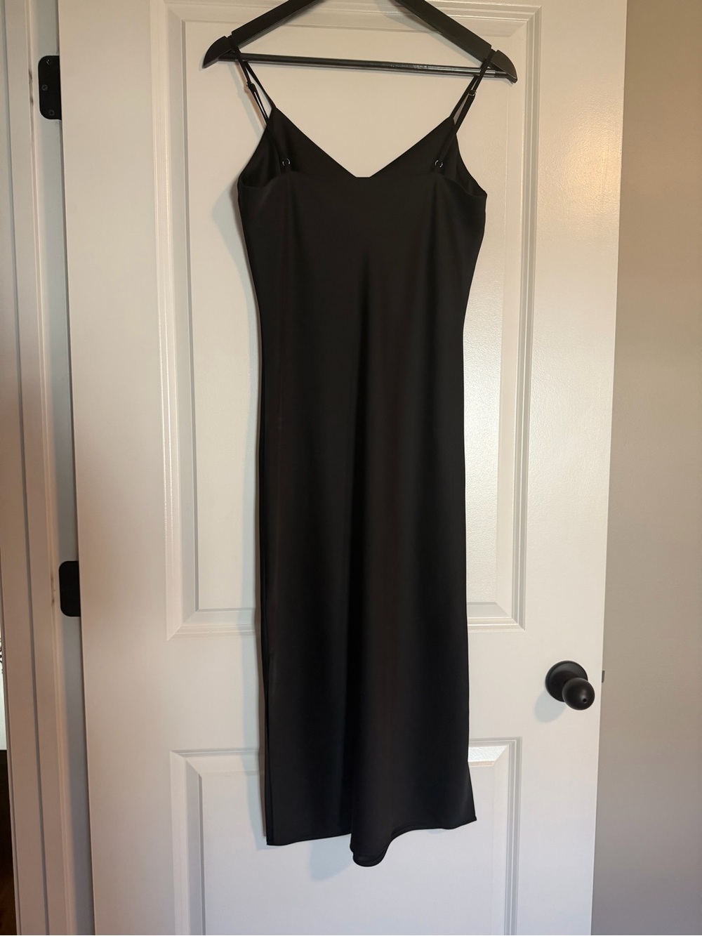 Gianni Bini Black Midi Slip Dress with Spaghetti Straps - Picture 2 of 4